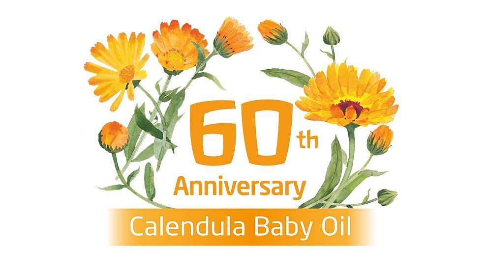 Weleda Calendula 60 år bilde med blomster.